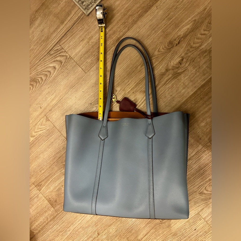 Tory Burch Perry Triple Compartment Light Blue Tote - Picture 9 of 13